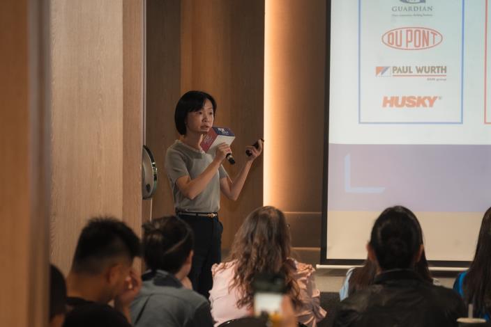 盧森堡台北辦事處副處長廖健苡（演講者）擔任分享嘉賓，介紹歐洲新創環境與國際市場商機，拓展高雄青創團隊的國際視野。