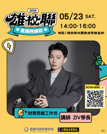 圖五：5月23日舉辦「財務思維工作坊」，由理財專家ZIV學長帶領學生認識信用卡、學貸及日常理財觀念。